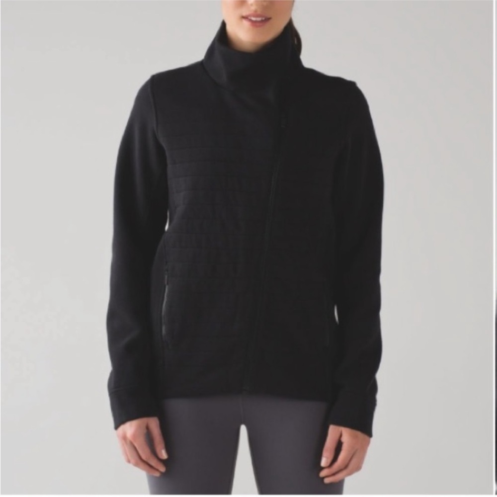 Lululemon Fleece Be True Black Full Zip Sweatshirt Sweater Jacket Women's size 4